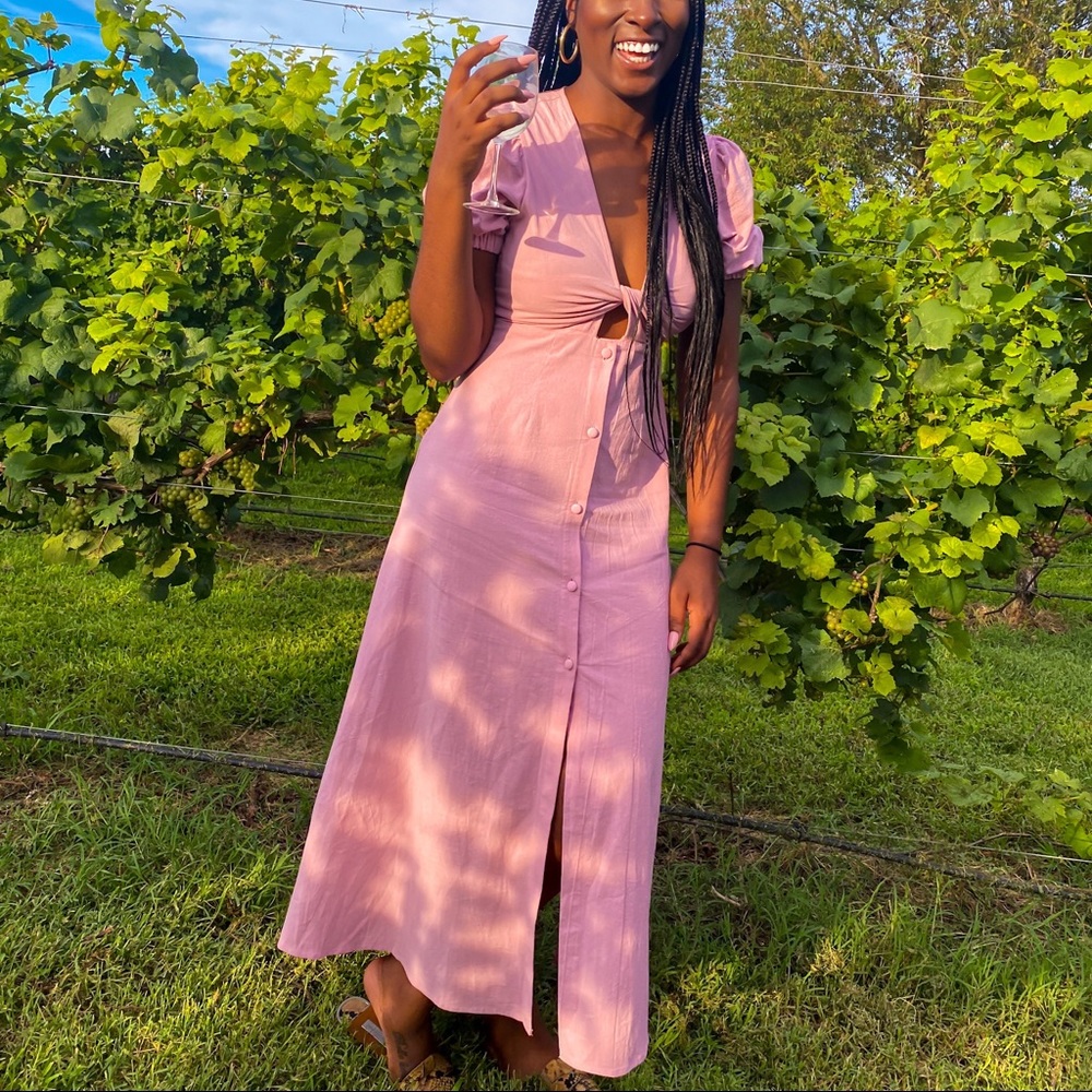 Pink button dress